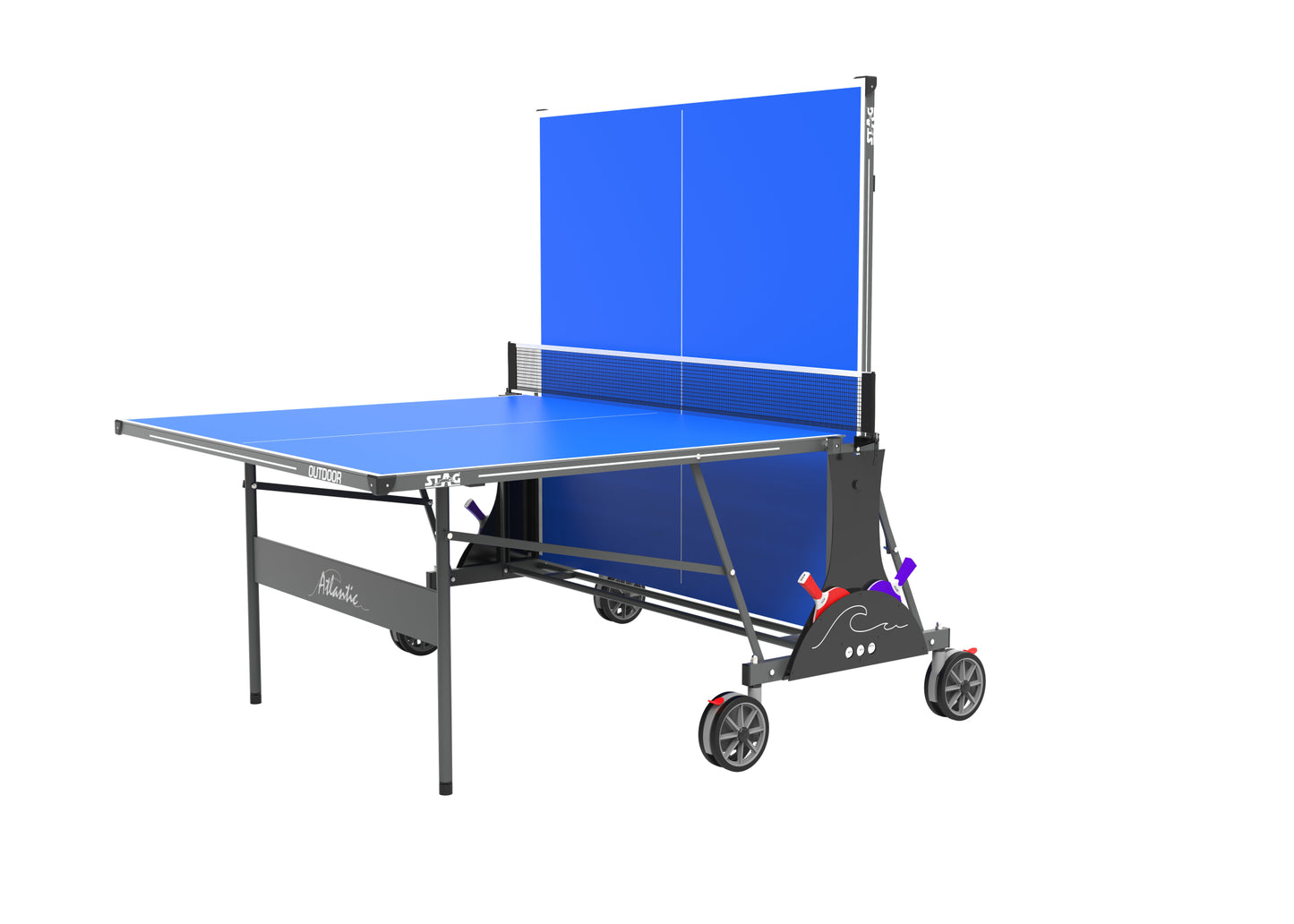 STAG GLOBAL Atlantic TT Table | 4 mm Top | Outdoor Table Tennis Table with Playback & Locking Wheels