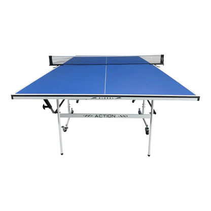 STAG GLOBAL Action Table Tennis Table Blue Top ,Thickness 16 mm with 1 Table Cover, 2 TT Rackets, 6 Balls, 1 Clamp Net